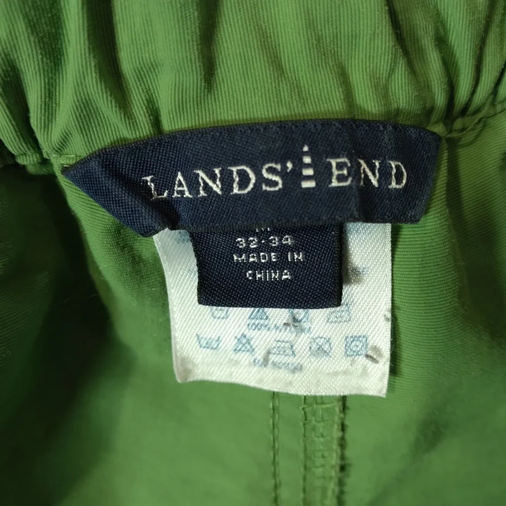 Lands End cargo hiking‎ shorts men's 34 x 8 green Comfort waist Dri-Fit outdoor